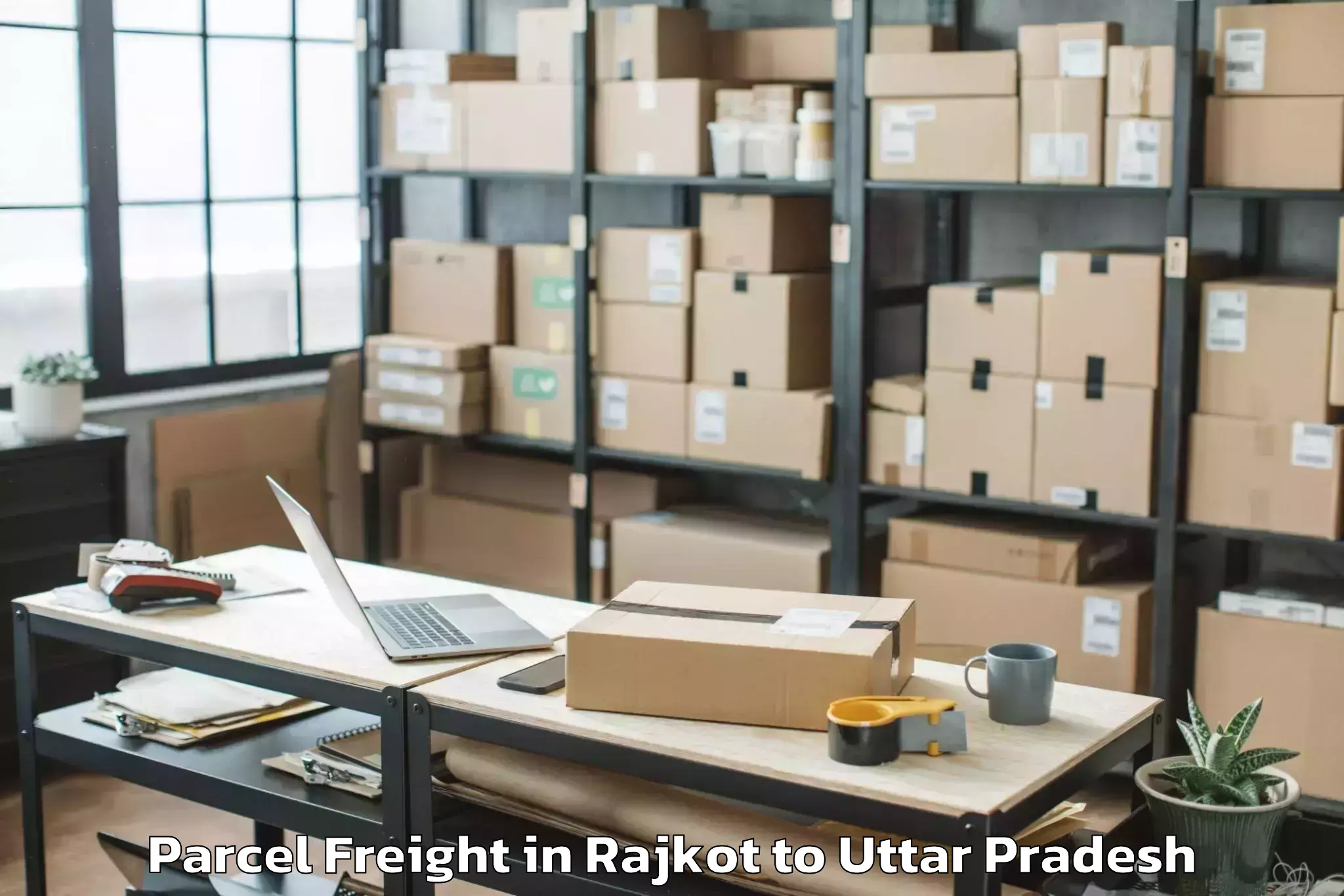 Book Rajkot to Sardhana Parcel Freight Online